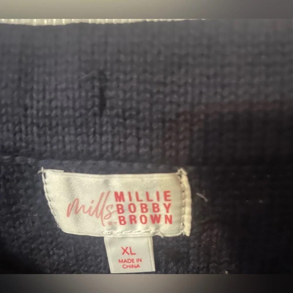 NWT Mills by Millie Bobby‎ Brown Pointelle Tiered Ruffle Mini Skirt Navy Blue XL